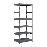 Стелаж металевий Light Rack 2200х1250х500 мм на 6 полиць в кольорі RAL 7016 (антрацит)