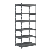 Стеллаж металлический Light Rack 2200х1250х500 мм на 6 полок в цвете RAL 7016 (антрацит)