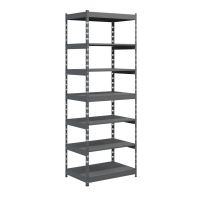 Стеллаж металлический Light Rack 2500х1330х500 мм на 7 полок в цвете RAL 7016 (антрацит)