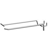 Гачок одинарний з цінникотримачем на перфорацію 100 мм пофарбований