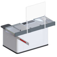 Кассовый бокс EVO MINI 850х1900х610 мм с недвижимым транспортером и узким накопителем