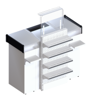Фото Кассовый бокс EVO EXPRESS 970х1460х610 мм с недвижимым транспортером, узким накопителем и встроенными полками
