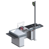 Кассовый бокс Magellan Modular 900х2300х1150 мм с движимым транспортером, широким накопителем и узкой тумбой кассира