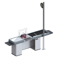 Кассовый бокс Magellan Modular 900х2300х600 мм с движимым транспортером, узким накопителем и узкой тумбой кассира