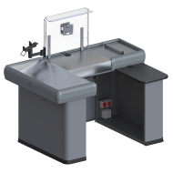 Кассовый бокс Мини 850х1500х990 мм с недвижимым транспортером и широким накопителем