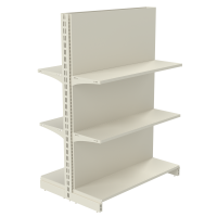 Стеллаж двухсторонний металлический 1473х1000х600 мм на 6 полок RAL 9001 (кремовый)