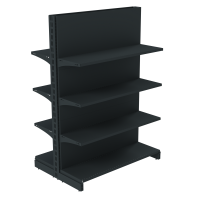 Стеллаж двухсторонний металлический  1473х1250х600 мм на 8 полок RAL 7016 (антрацит)