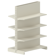 Фото Стеллаж двухсторонний металлический  1473х1250х600 мм на 8 полок RAL 9001 (кремовый)