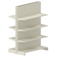 Стеллаж двухсторонний металлический  1473х1250х600 мм на 8 полок RAL 9001 (кремовый)