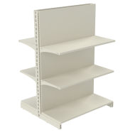 Стелаж двосторонній металевий  1473х1330х800 мм на 6 полиць RAL 9001 (кремовий)