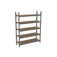 Стеллаж Мини Рэк 2584х1850х615 мм с полками ДСП на 5 ярусов, основная секция