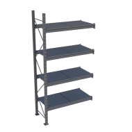 Фото Стеллаж Мини Рэк 2584х1240х615 мм с металлическими полками на 4 яруса, приставная секция