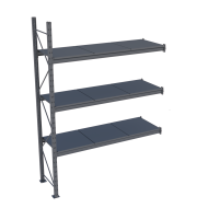 Фото Стеллаж Мини Рэк 2584х1850х615 мм с металлическими полками на 3 яруса, приставная секция