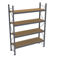 Фото Стеллаж Мини Рэк 2127х1850х615 мм с полками ДСП на 4 яруса, основная секция