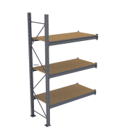 Фото Стелаж Міні Рек  2127х1240х615 мм з полицями ДСП на 3 рівні, приставна секція