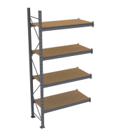 Фото Стеллаж Мини Рэк 2127х1240х615 мм с полками ДСП на 4 яруса, приставная секция