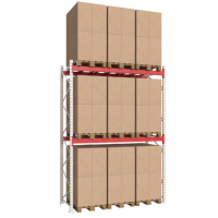 Паллетный стеллаж 3499x2700x1100 мм на 2 уровня, основная секция