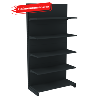 Акционный торговый стеллаж пристенный 1930х1000х400 мм на 5 полок с глухой стенкой RAL7016