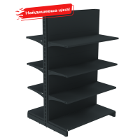 Акционный торговый стеллаж островной 1473х1000х800 мм на 8 полок с глухой стенкой RAL7016