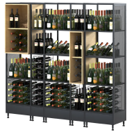 Стеллаж для алкоголя металлический ARCHIW-Advanced 1850х1940х420 мм с разнообразными полками и отделениями