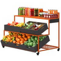 Стеллаж для овощей металлический GREORA-Basic 950х1250х820 мм с разнообразными полками