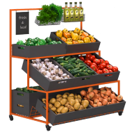 Стеллаж для овощей металлический GREORA-Advanced 950х1250х820 мм с разноуровневыми полками