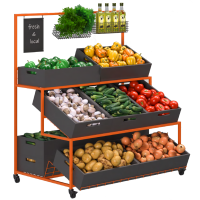 Стеллаж для овощей металлический GREORA-Advanced 950х1250х820 мм с разноуровневыми полками