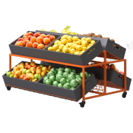 Стіл для овочів металевий GREORA-Plateau-Extra 410х1250х820 мм двосторонній з похилими полицями