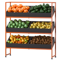 Стеллаж для овощей металлический GREORA-Storey-Basic 1400х1250х420 мм на 3 яруса
