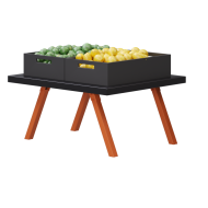 Стол для овощей металлический GREORA-Trapez-S 440х950х750 мм на ножках с 2 ящиками