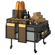 Стол для хлеба металлический VOLOKNO-S-Advanced 640х750х750 мм с разнообразными полками и отделениями