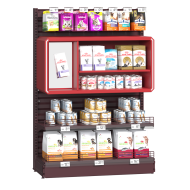 Презентационный модуль Promo металлический 1000х400х500 мм с полками и навесным пластиковым боксом