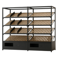 Хлебный стеллаж закрытого типа, с подъемной дверцей и задней распашной дверью