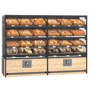 Хлебный стеллаж металлический двойной 2570х1778х730 мм с наклонными полками