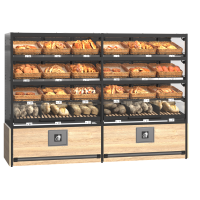 Хлебный стеллаж металлический двойной 2570х1778х730 мм с наклонными полками