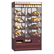 Хлебный стеллаж металлический 1200х2100х700 мм с наклоненными полками и отсеками