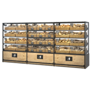 Хлебный стеллаж металлический тройной 1778х3960х730 мм с наклонными полками