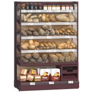 Хлебный стеллаж металлический 1000х400х1100 мм с полками и стеклянными дверьми