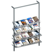 Стеллаж для прессы настенный металлический с наклоненными полками