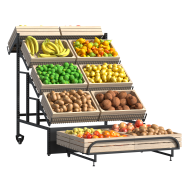 Овощной стеллаж металлический 1450х1280х1620 мм с разноуровневыми полками