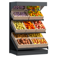 Овочевий стелаж металевий 1960х1280х810 мм з похилими багаторівневими полицями