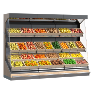 Овощной стеллаж металлический 2261х3051х973 мм тройной с наклонными полками